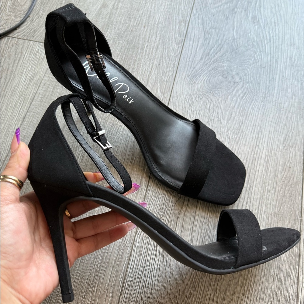 Wild Pair Black Strappy Heels